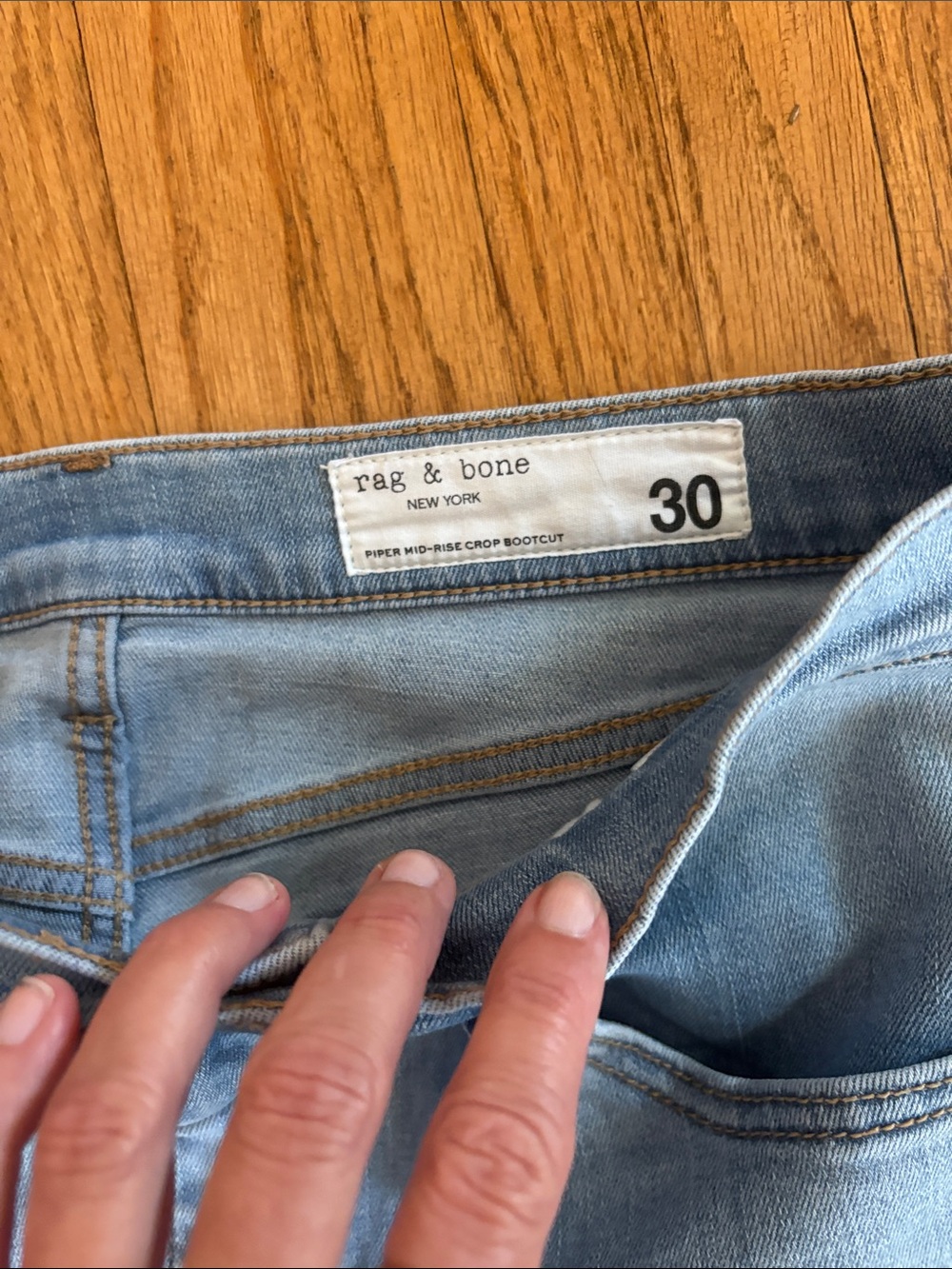 rag & bone Light Blue Flare Jeans - Picture 2 of 6